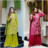 Jf 027 Heavy Faux Georgette With Embroidery Work Sharara Suits
